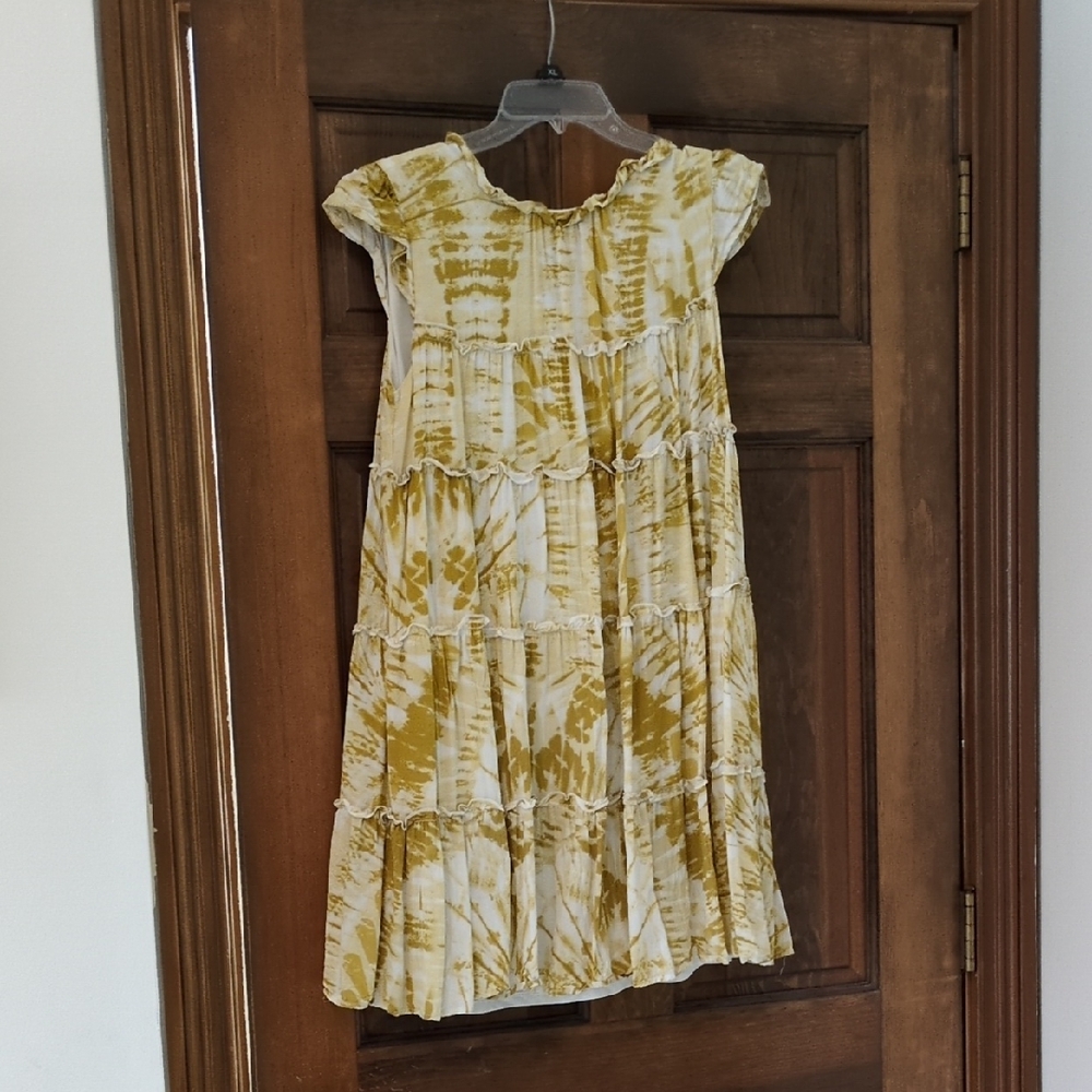 THML Tie-Dye Dress in Cream and Gold